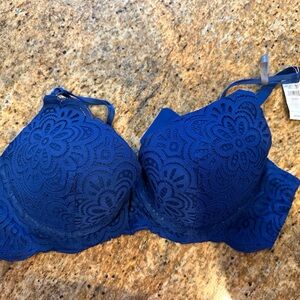 Aerie Royal Blue Plunge Lace Bra 38C